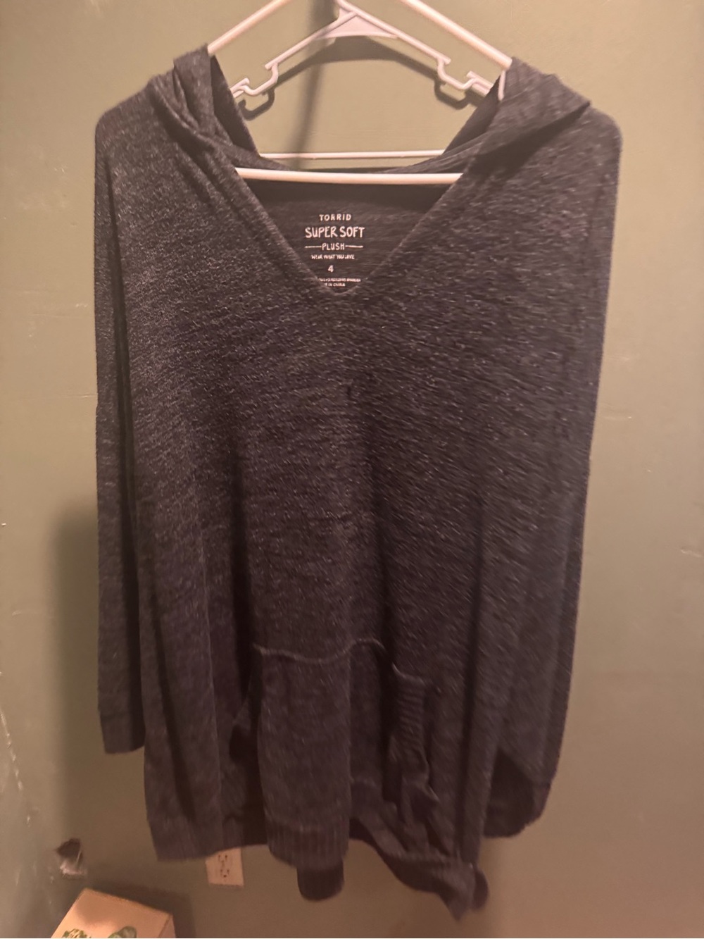 Torrid Charcoal Gray Super Soft Hooded Sweater